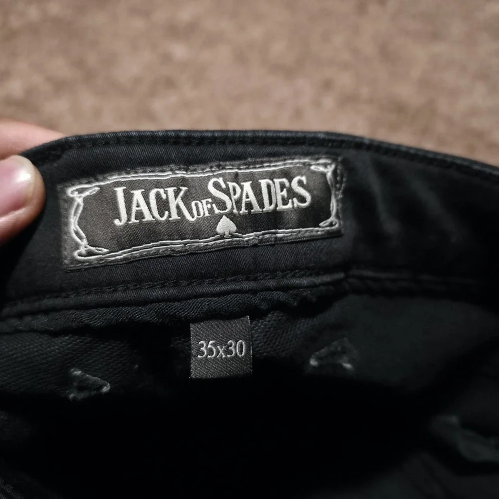 Jack of Spades High Roller Jeans Mens 35 x 30 Black Comfort Fit Straight Leg